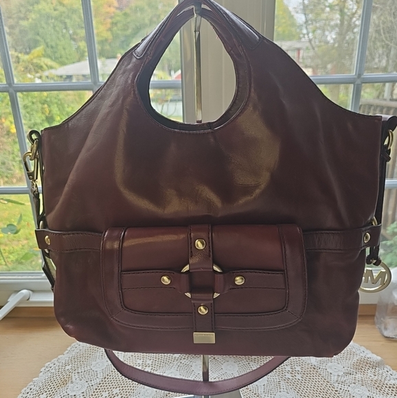 Michael Kors Vintage Oxblood Hobo Bag/Purse Crossbody Soft Leather